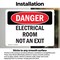 Signmission Electrical Room Not An Exit Danger Sign, Vinyl Decal, 10in W x 7in L, 2PK OS-2PACK-DS-D-710-L-2146 - alternate 2